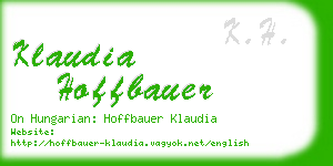 klaudia hoffbauer business card